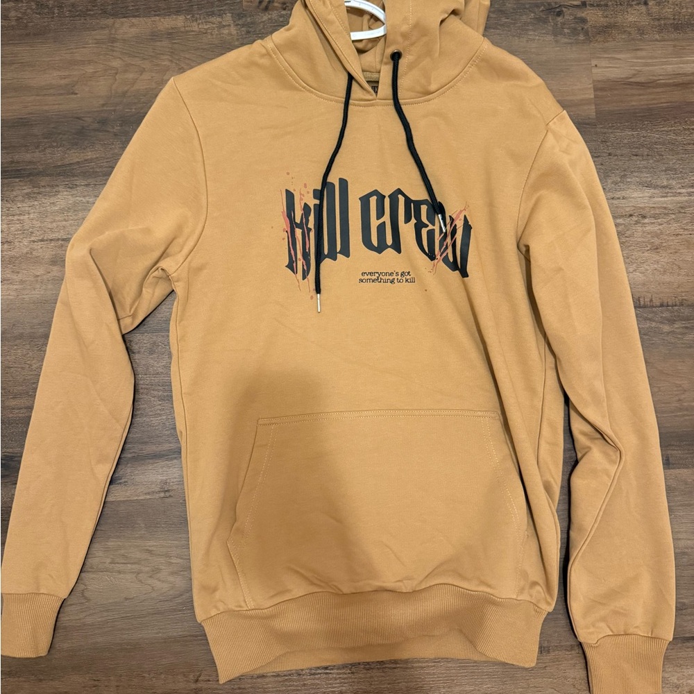 Kill Crew Tan Hoodie with Black Graphic